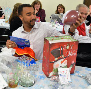 Nick opening his present